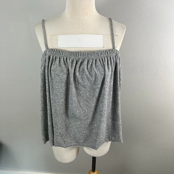 NWOT PROJECT SOCIAL T Grey Terry Cloth Tank Top (L) - Picture 2 of 8